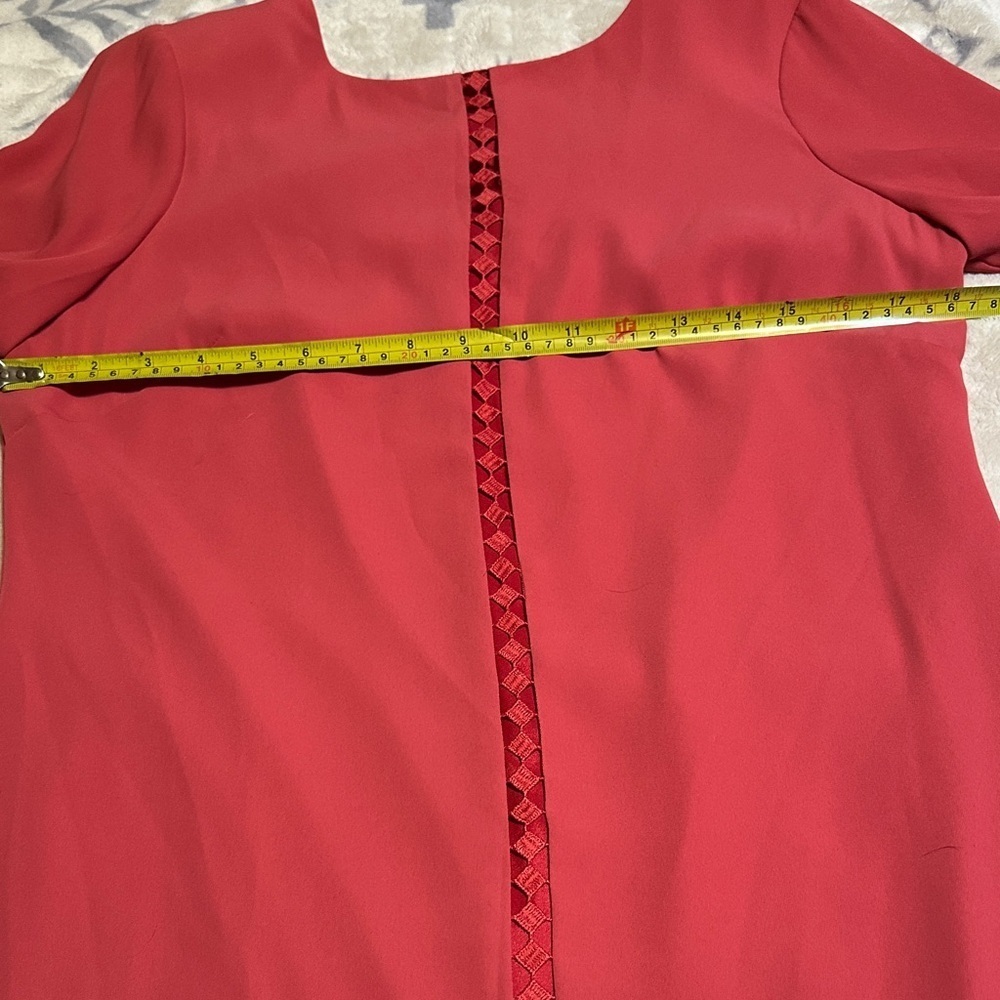 White House Black Market statement sleeve Coral Midi Dress size 8 - Picture 6 of 10